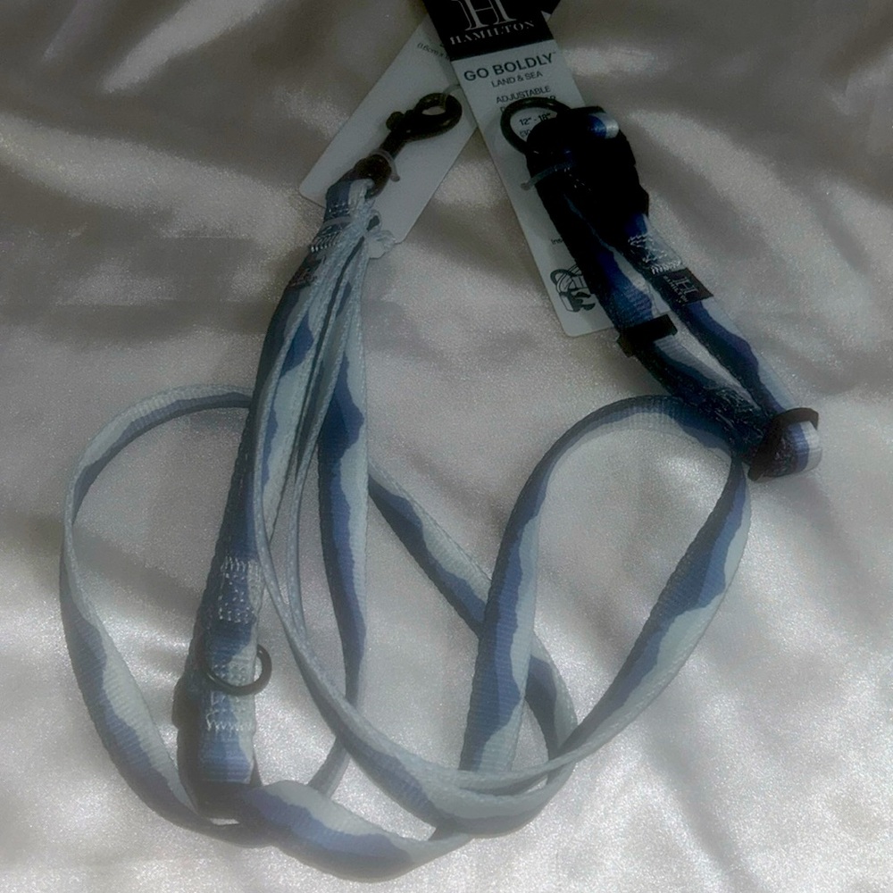 Hamilton Go Boldly Blue Land & Sea Dog Collar & Leash Set (S/M)